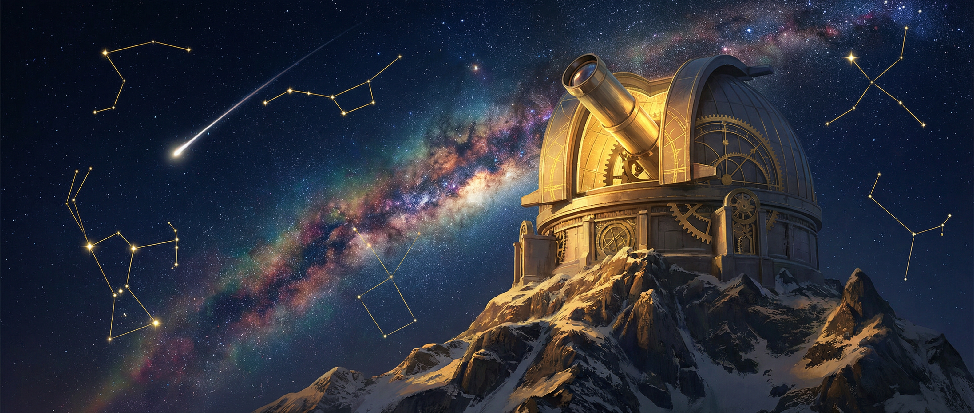 天文台星空观测风主视觉 - 彩票数学分析站 - 领彩金